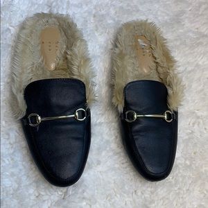 Faux Fur Mules